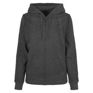 Women's Basic Zipper Charcoal Hood