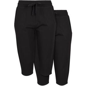 Women's Terry 3/4 Tracksuit Pants 2-Pack Black