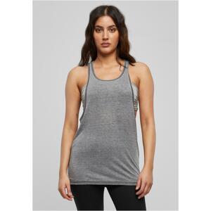 Ladies Loose Burnout Tank Dark Grey