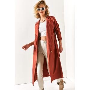 Olalook Women's Tile Pocket Unlined Trench Coat