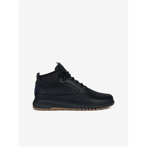 Black Men's Leather Ankle Sneakers Geox Aerantis - Men's
