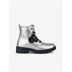 Girls' ankle boots in silver color Geox Casey - Girls