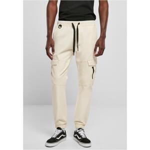 Cream Cargo Jogger W/ Zipper & D-Ring