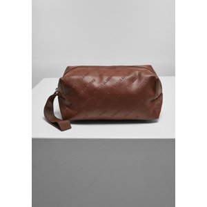 Cosmetic case made of brown synthetic leather