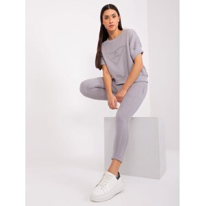 Grey two-piece tracksuit with patch