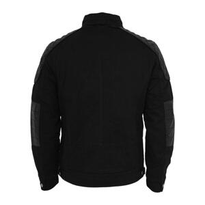 Cotton/synthetic leather racing jacket black