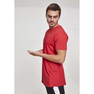 Shaped long T-shirt fiery red