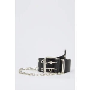 DEFACTO Women's Chain Detailed Faux Leather Belt