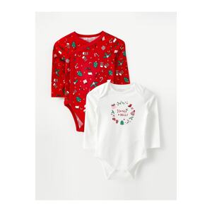 LC Waikiki Long Sleeve New Year's Eve Theme for Baby Girl With Snap Fastener Set of 2