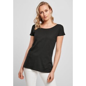 Women's T-shirt with a wide neckline black