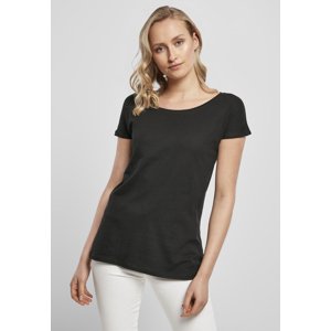 Women's T-shirt with a wide neckline black