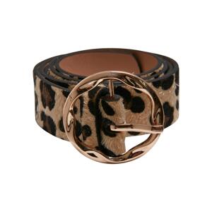 Small women's belt made of synthetic leather leo aop