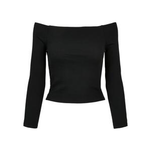 Women's shoulderless long sleeve black