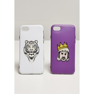 Big Cats I Phone 6/7/8 Phone Case Set White/Purple