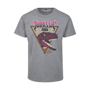 Jurassic Park Pink Rock Tee Heather Gray