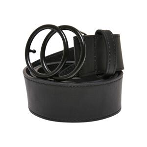 Coloured belt with ring buckle, black