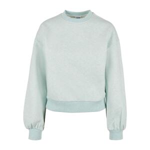 Women's oversized color Melange Crewneck aqua melange