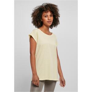 Women's T-shirt with extended shoulder soft yellow