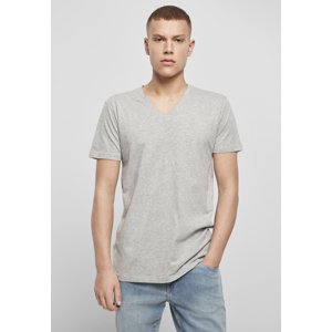 Light T-shirt with V-neck heather grey