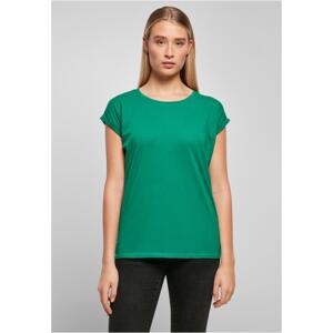 Women's T-shirt with extended shoulder - forest green