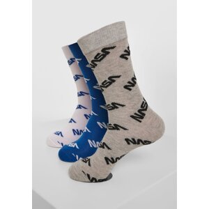 NASA 3-Pack Blue/Grey/White Full-Length Socks