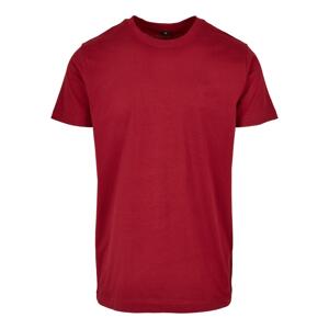 Basic T-shirt with a round neckline in burgundy color