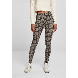 Women's Soft Leggings AOP Brown Chamomile