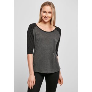 Women's 3/4 contrast raglan t-shirt cha/blk