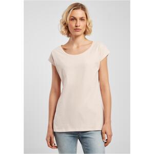 Women's T-shirt with wide neck pink