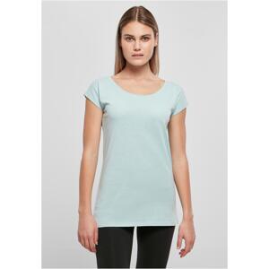 Women's T-shirt with a wide neckline ocean blue