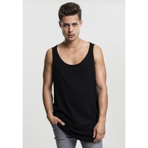 Loose Tank with long shape and open edge black
