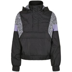 Women's AOP Mixed Pull Over Jacket Black/Zebra