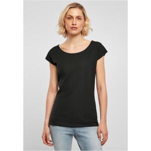 Women's T-shirt with a wide neckline black