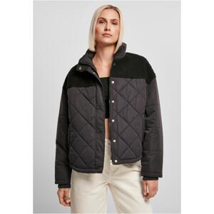 Women's Oversized Diamond Quilt Puffer Jacket Black