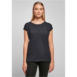 Women's T-shirt with extended shoulder in a navy design