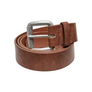 Casual belt with thorn buckle made of synthetic leather brown