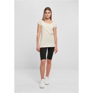 Women's T-shirt with wide neck sand