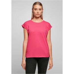 Women's T-shirt with extended shoulder hibiscus pink