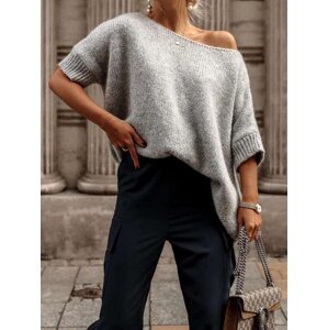 Grey short-sleeved sweater Cocomore