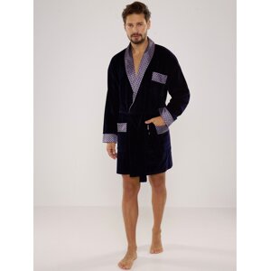 Men's bathrobe De Lafense 772 Bonjour short M-2XL navy blue 042