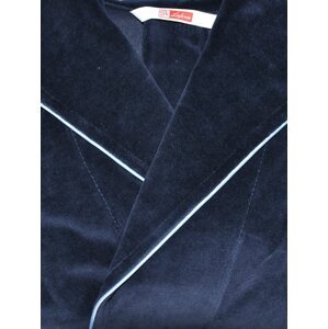 Bathrobe De Lafense 664 Lydie long with hood navy blue