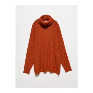 Dilvin 2268 Wide Turtleneck Sweater-Y.orange