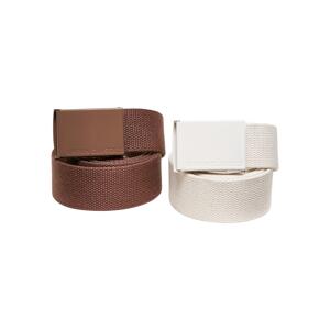 Colorful Canvas Belt with Buckle 2-Pack Bark/White Sand