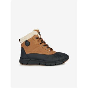 Black-brown Boys' Winter Ankle Boots Geox Flexyper - Boys