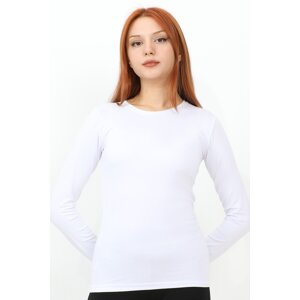 InStyle Long Sleeve Crew Neck Basic Body - White