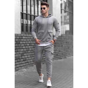 Madmext Gray Pocket Detailed Men's Tracksuit Set 4726