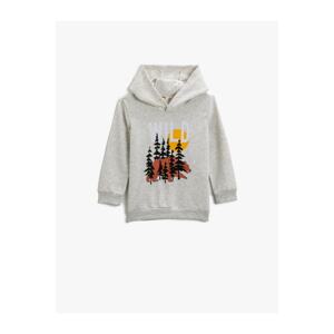 Koton Printed Hoodie Sweatshirt Cotton