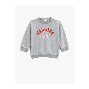 Koton Printed Crewneck Sweatshirt Long Sleeve