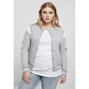 Women's Organic College Sweat Jacket Sweatshirt Grey/White