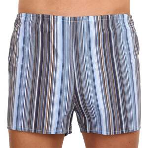Classic men's boxer shorts Foltýn blue with stripes extra oversize